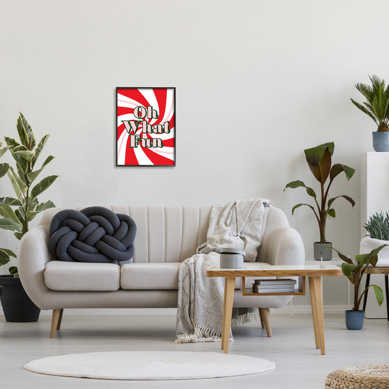 Oh What Fun Festive, H 20 po x l 16 po, Giclée encadrée noir minuit