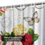 Rideau de douche imperméable à motif floral avec 12 crochets-359062786