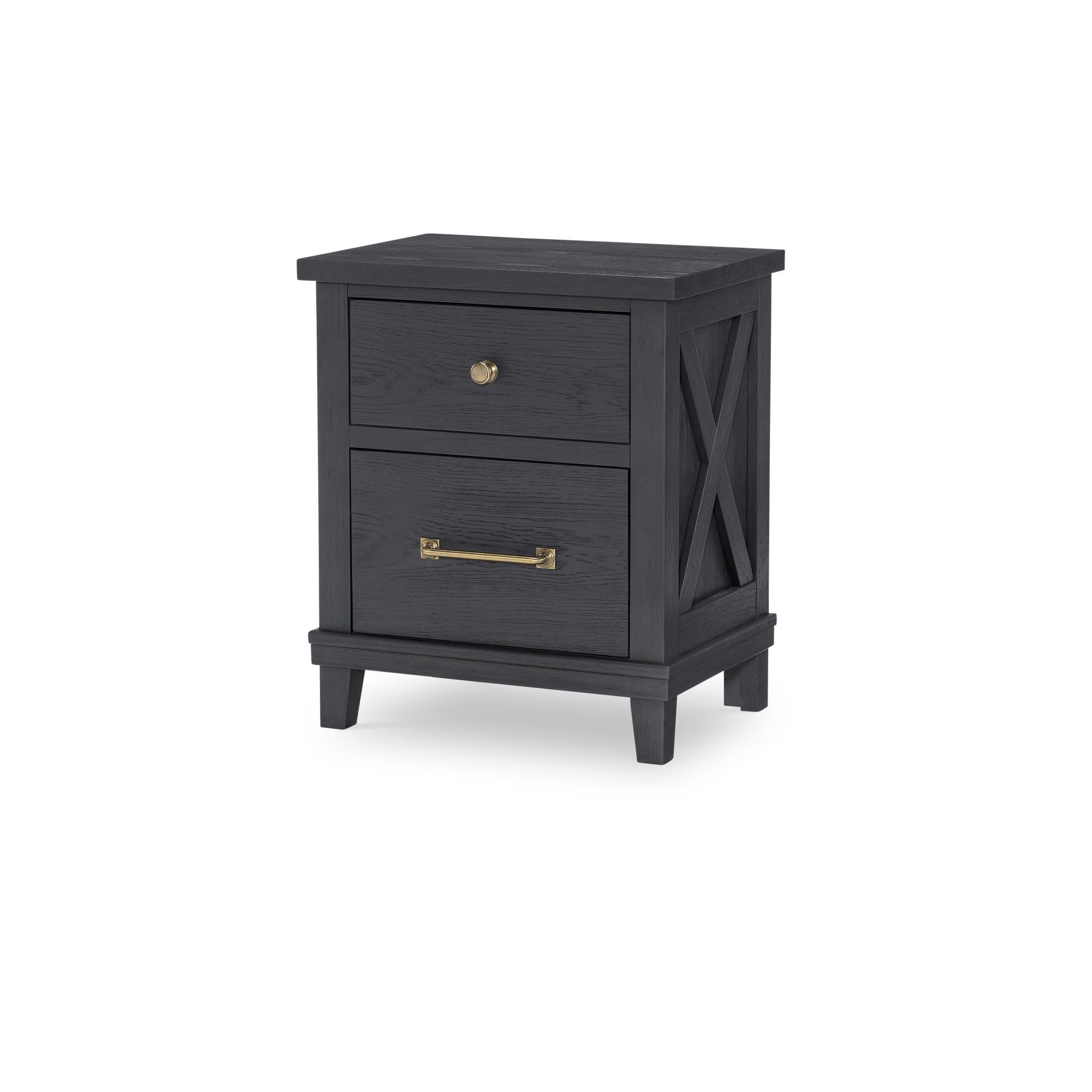 Flatiron 2 Drawer Nighstand, Black