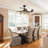 42" 6-speed Led Modern Retractable Crystal Ceiling Fan With Light And Remote Control