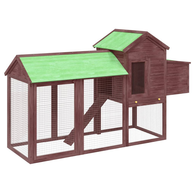 Waltham Chicken Coop with Chicken Run, Mocha/White