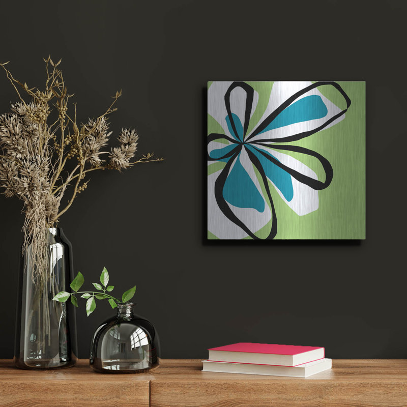 Lark Manor ™ «Oh So Pretty Green» par Jan Weiss, art mural en métal, H 12 po x l 12 po