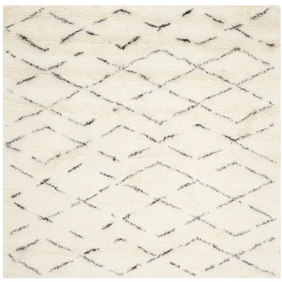 Powell Hand Tufted Nz Wool/Cotton Geometric Rug in Ivory