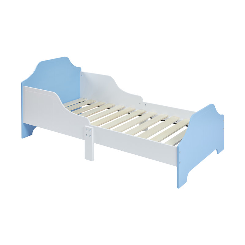 Two Tone Toddler Bed, White/Blue