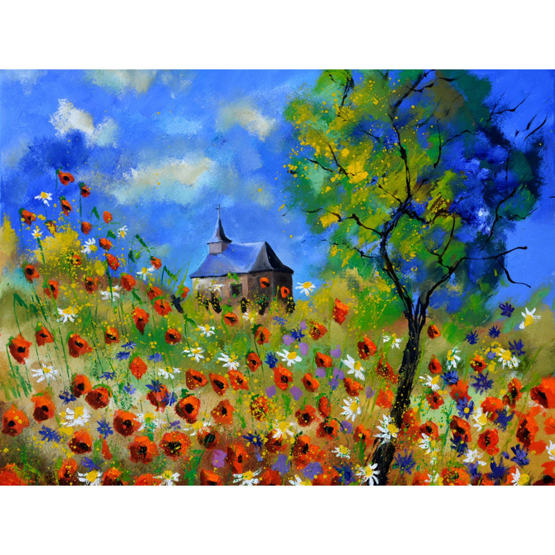 Red Poppies in Houroy 88 par Pol Ledent, H 17,25 po x l 21,25 po