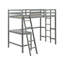 Structure de lit mezzanine simple Diamonde avec bureau incliné et échelle en bois massif gris