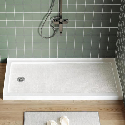 Non-Slip Shower Base Pan – Durable ABS, Center Drain, Textured Surface, CUPC & Certified Safety Association-compliant Certified, Lightweight, Includes Drain Kit – Ideal for Bathroom Renovation
