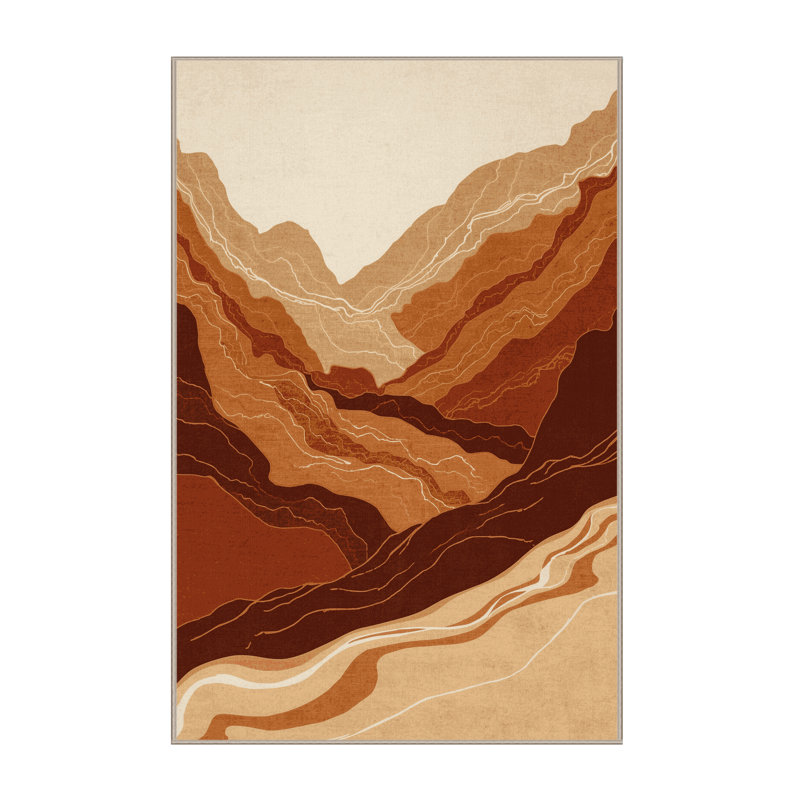 Tapis beige lavable à la machine Ottavio, 6 x 9