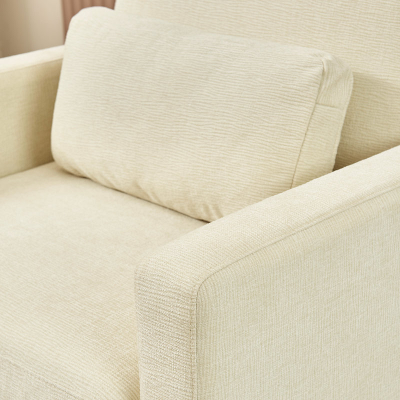 Fauteuil chic en chenille avec bois massif - option de sièges confortables convenant à divers styles de décors disponibles en 4 couleurs