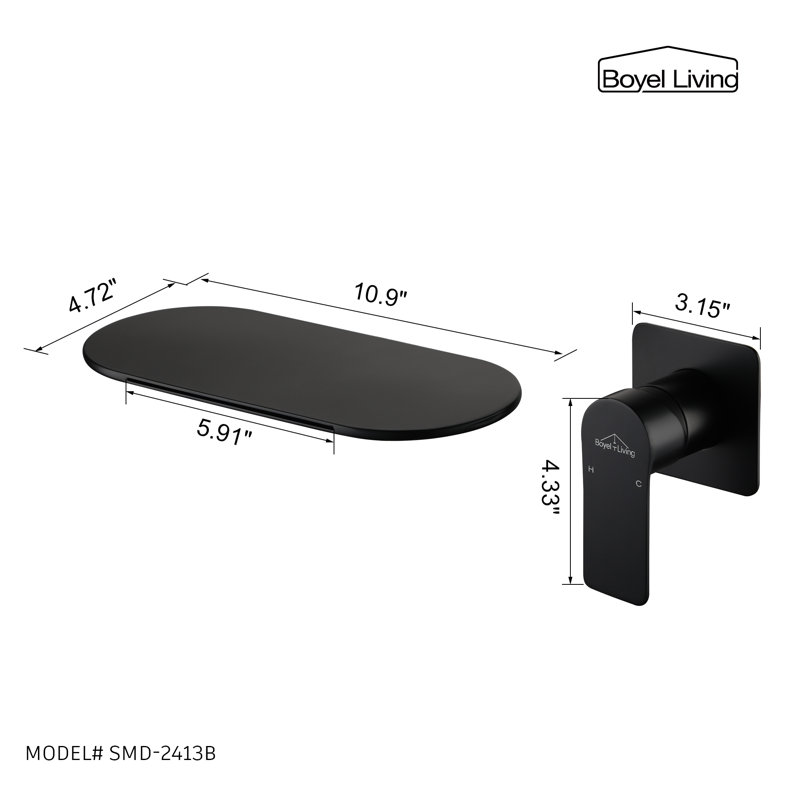 Wall Mounted Optional Single-handle Bathroom Faucet, Black