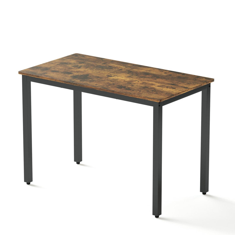 Industrial Bar Table Set with 2 Benches, Rustic 43.3" Counter Height, Space-Saving
