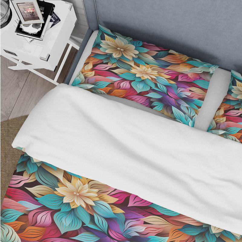 Ensemble de housse de couette Eclectic Mandala Boho, Housse de couette pour grand lit et 2 taies décor