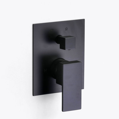Devon 2 Way Pressure Balance Shower Mixer - Wall Mount - 5" Brass/Matt Black