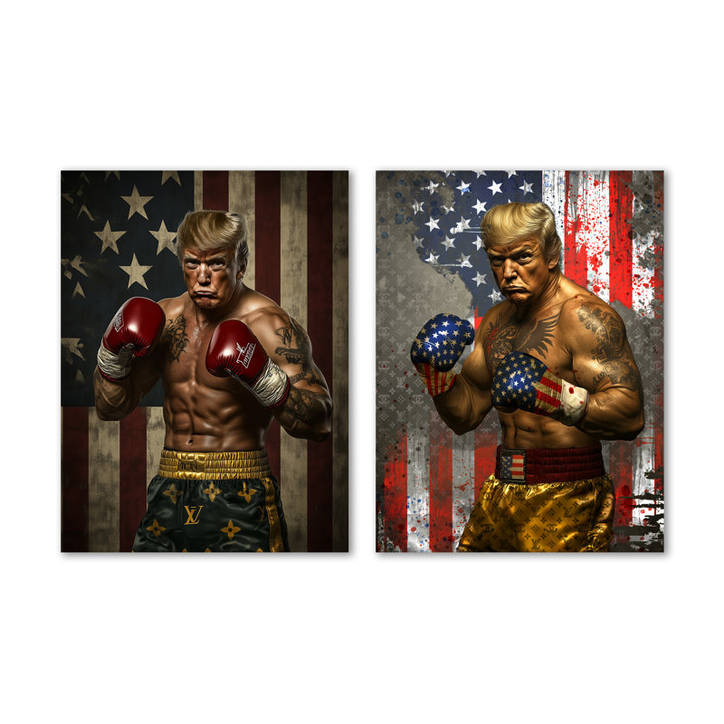 Ensemble de 2 impressions murales en métal Trump, H 32 po x l 48 po