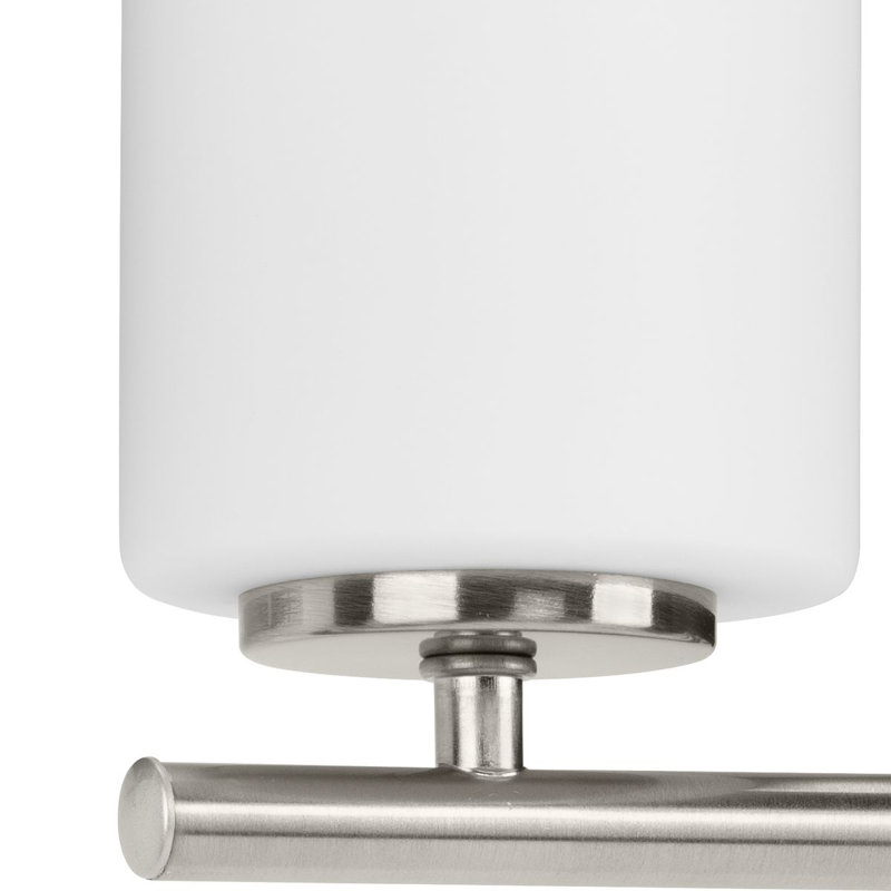 Éclairage pour salle de bain 4 lumières en nickel brossé avec abat-jour en verre gravé à l'eau-forte, Nickel brossé