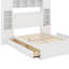 Lit double en bois avec armoire tout-en-un, tablette et lit gigogne