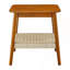 Table d'appoint de style Mid-Century de 23 po avec tablette tissée, table d'appoint Boho avec rangement, tables de chevet, petite table d'appoint pour canapé de salon, bureau à domicile