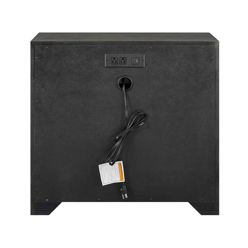 Modern Veil Veil/Mist Two-Tone Soft Close Nightstand, Brown