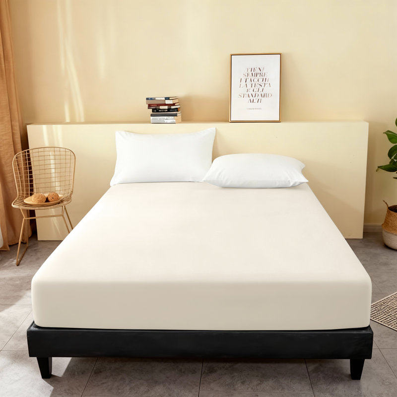 Super Soft Microfiber Fitted Sheet – 25cm Deep Pocket, Brushed Finish, Super King (6'), Cream