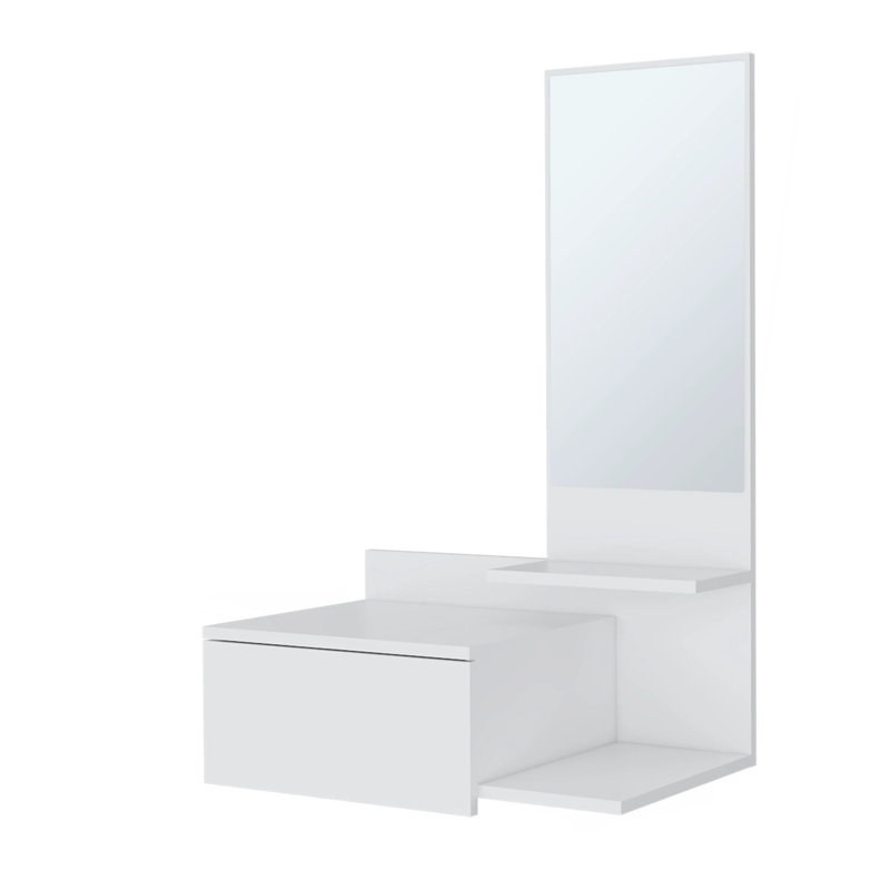 White Floating Vanity With Included Mirror