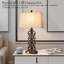 Lampe de table de style campagnard avec deux ports USB et une commande tactile à intensité variable à 3 voies, design rustique rétro pour le salon et la chambre à coucher, comprend une ampoule DEL