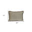 Coussin lombaire en coton vert et blanc 14 po x 20 po avec frange
