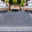 Tapis bleu marine / blanc en polypropylène tissé à la machine Hassett-976109103