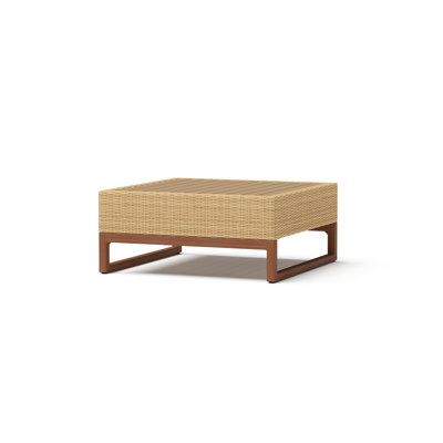 Tullio 34" W 34" D Solid Wood and Aluminum Square Outdoor Side Table 