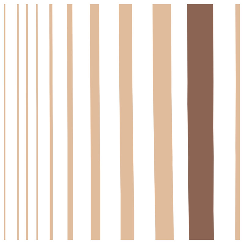 Tapis de bain beige rayé brun, L 24 po x L 17 po