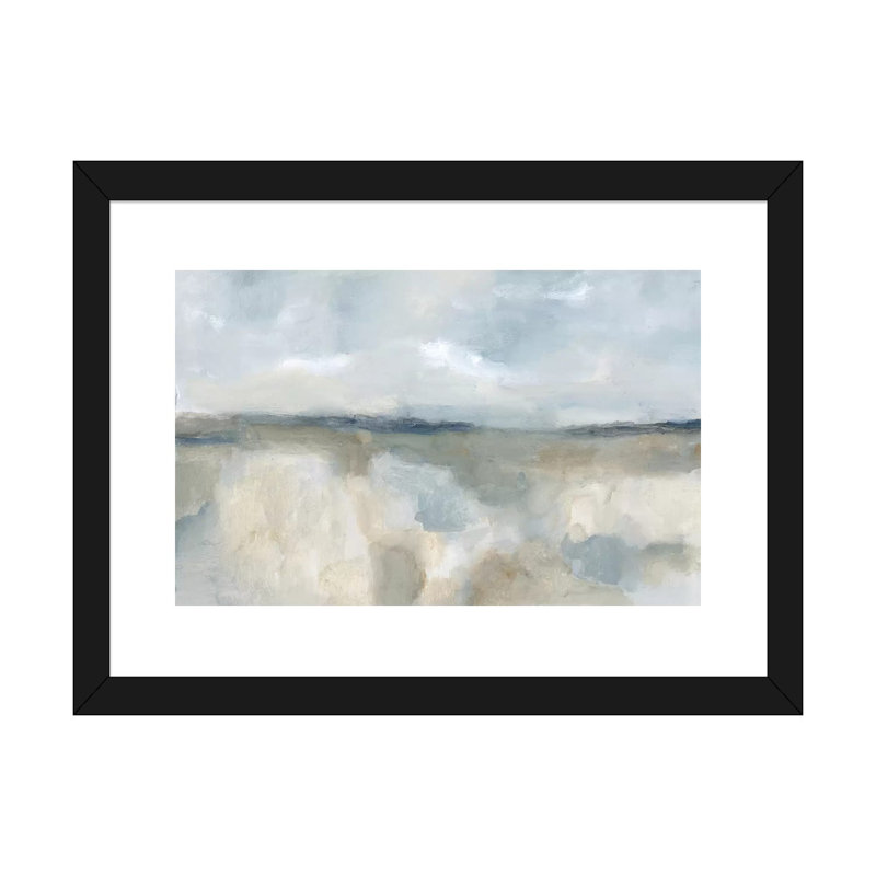«Neutral Coast» par Blakely Bering, impression abstraite, Impression encadrée avec passe-partout, H 24 po x l 32 po