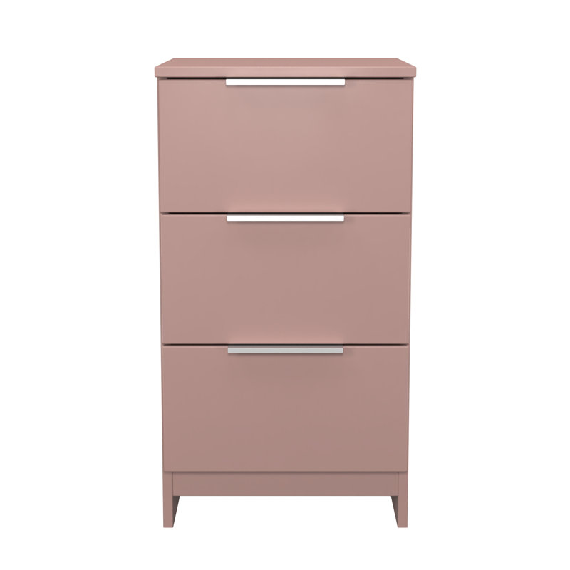 Plymouth 37cm W Manufactured Wood Bedside Table, Pink