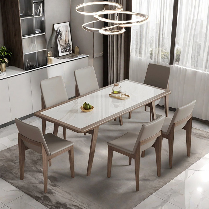 Ensemble de table de salle à manger rectangulaire de style nordique, H 29,5 po x L 55,1 po x l 31,5 po