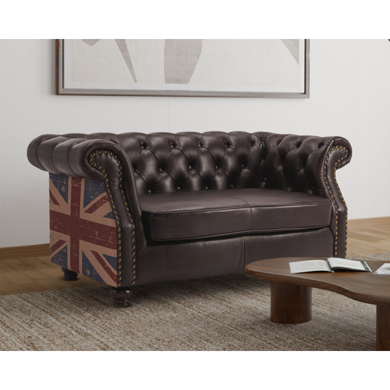Abdalrahman Faux Leather Sofa, 2