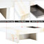 Table basse, 31,4 po x 31,4 po x 12 po, blanc perle, avec effet marbré moderne