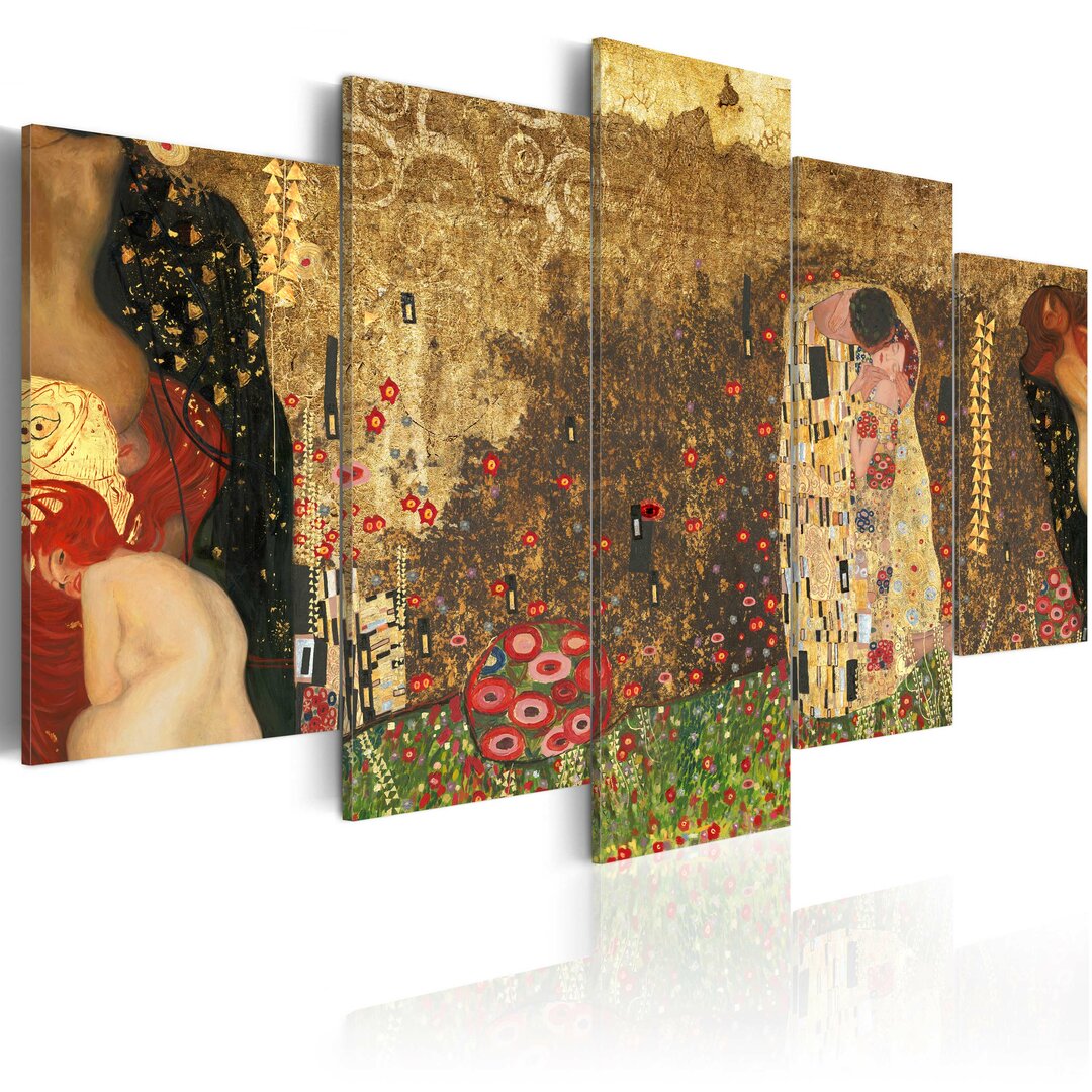 5-tlg. Leinwandbilder-Set Klimt's Muses