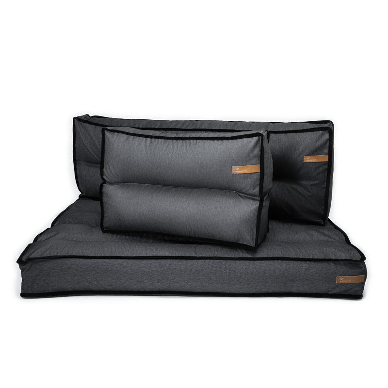 Bergamo Indoor / Outdoor Corner Pillow, Dark Grey