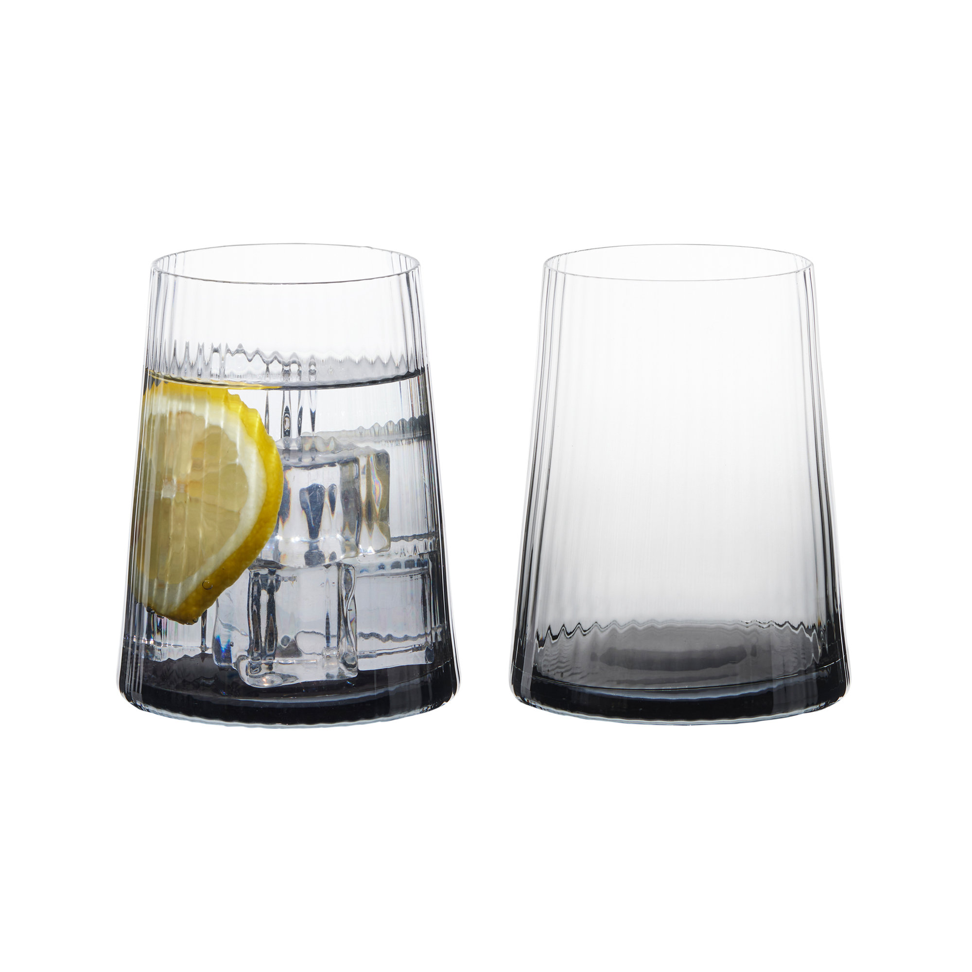 Zoya 13.5oz. Glass Drinking Glass Glassware Set, Smoke