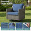 Chaises berçantes pivotantes d'extérieur en osier avec repose-pieds et table d'appoint 5 pièces Arlene-513672670