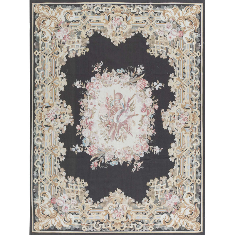 Hand-Knotted High-Quality Brown and Green Area Rug