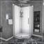 Shower Door 34-1/8" X 72" Semi-Frameless Neo-Angle Hinged Shower Enclosure, Brushed Nickel-109553995