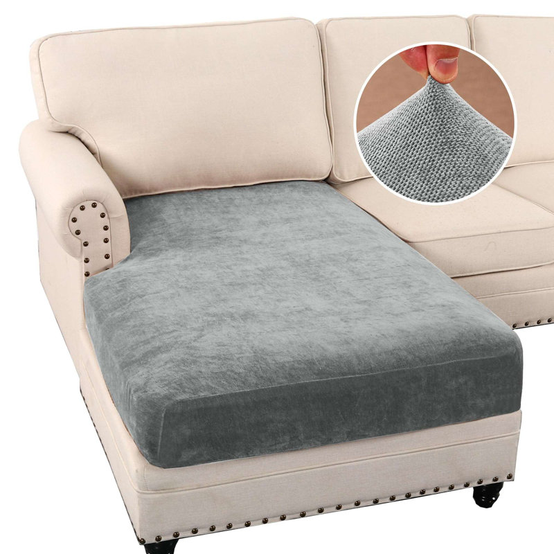 Housse pour canapé modulaire antidérapante en chenille extensible et lavable à la machine , Gris
