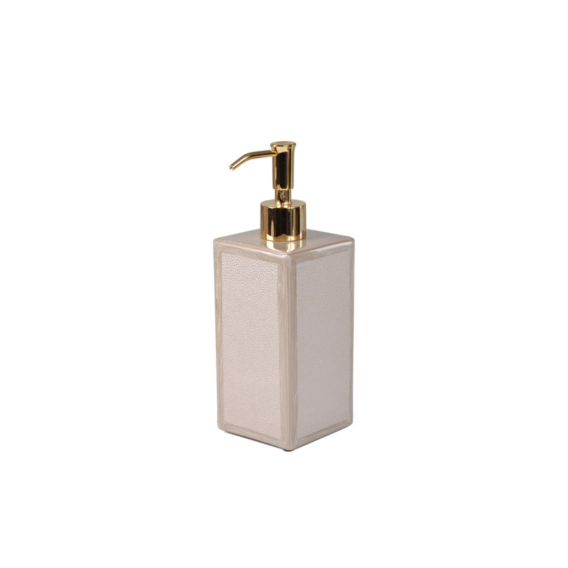 Mike + Ally Luxury Shagreen Bronze Gold Refillable Lotion & Liquid Soap Dispenser, BRONZE/ GOLD