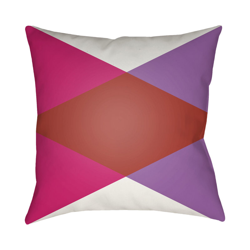 Moderne Geometric Outdoor Throw Pillow, Red, 22" H  x 22" W x 5" D