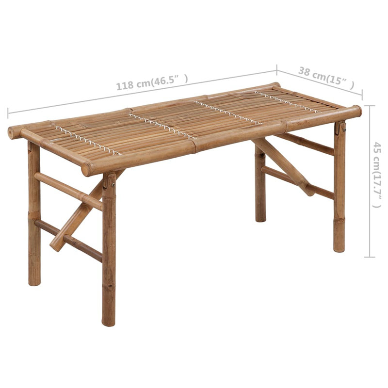 Banc de jardin en rotin / bambou Wingert, Beige