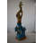 Mermaid W Three Dolphins Fountain Enameled Bronze Statue Size: 34" X 41" X 83"H