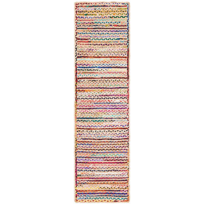 Tapis en jute tissé à la main Abhay, Tapis de couloir 2 pi 3 po x 12 pi