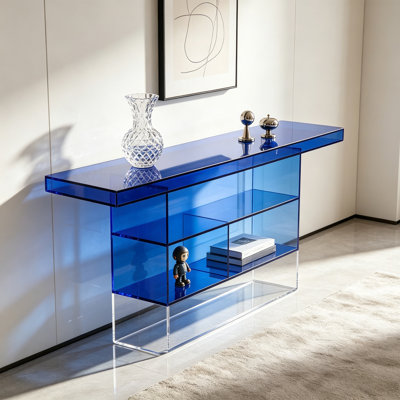 Blue Acrylic Modern Console Table