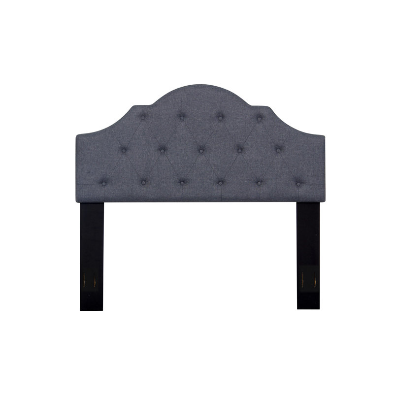 Tête de lit tapissier Marazi, Gris foncé, Double