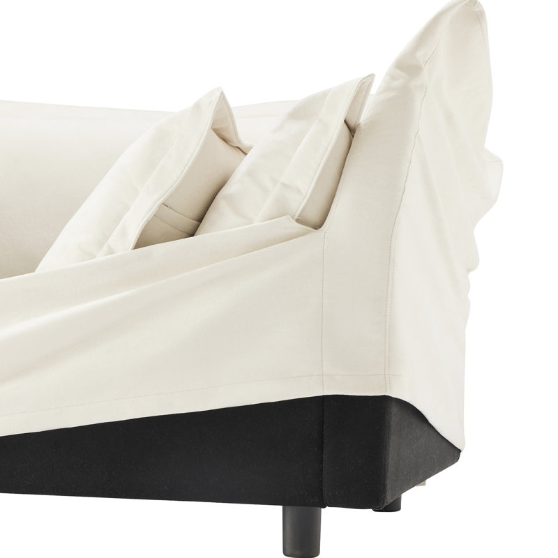 Chenille luxueuse, canapé modulaire à assise profonde confortable, crème élégante pour la maison,