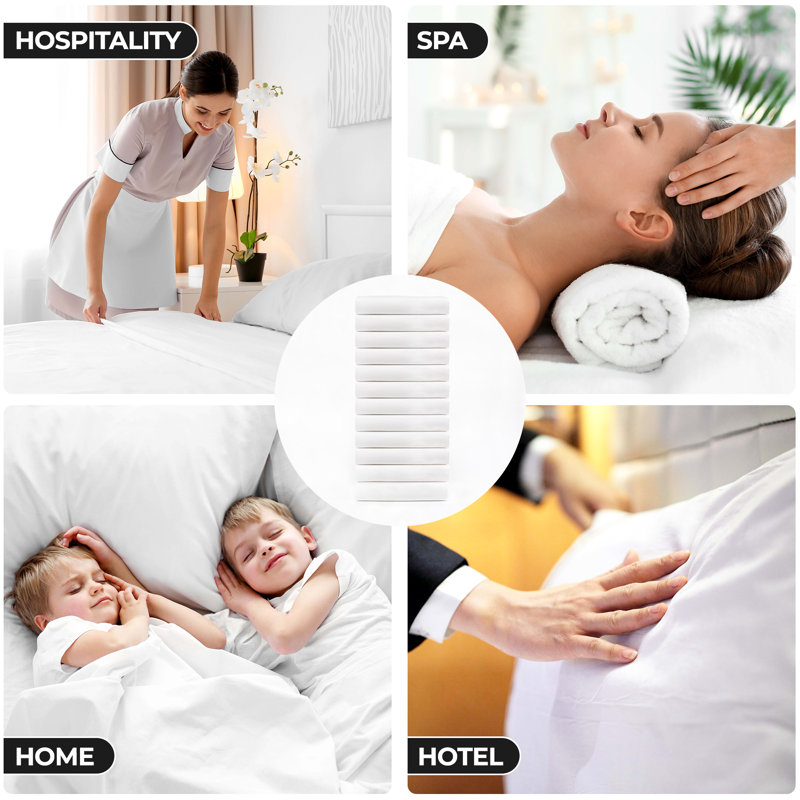 Hotel Quality Mederos12 Piece Cotton Blend Guest Room Hospitality Fitted Sheet Case Pack, Full Fitted Sheet